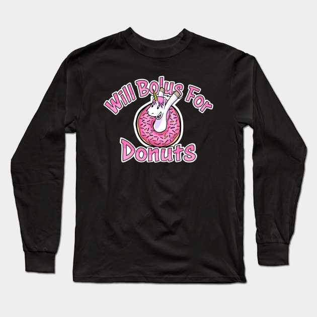 Type One Diabetes Will Bolus For Donuts Awareness Long Sleeve T-Shirt by JessieJune